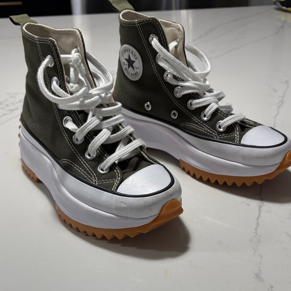 Converse Olive High-Top Platform Sneakers
